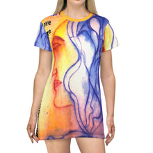 Load image into Gallery viewer, Bohemian T-Shirt Dress with Abstract Art - Unique & Stylish for Casual Wear