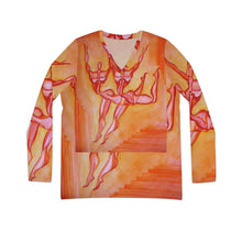 Load image into Gallery viewer, Women's Long Sleeve V-neck Shirt (AOP)