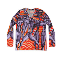 Load image into Gallery viewer, Women's Long Sleeve V-neck Shirt (AOP)