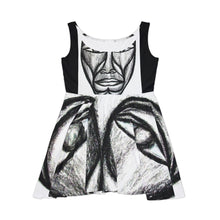 Load image into Gallery viewer, Artistic Women&#39;s Skater Dress with Unique Face Design