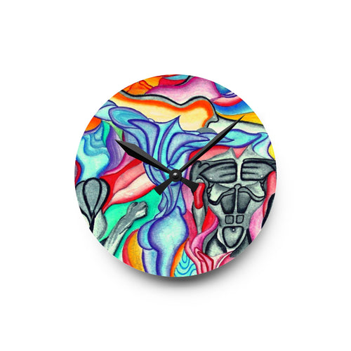 Colorful Abstract Art Acrylic Wall Clock – Unique Home Decor for Art Enthusiasts