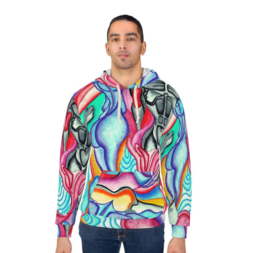 Artistic Unisex Pullover Hoodie - Vibrant Abstract Design for Creative Souls
