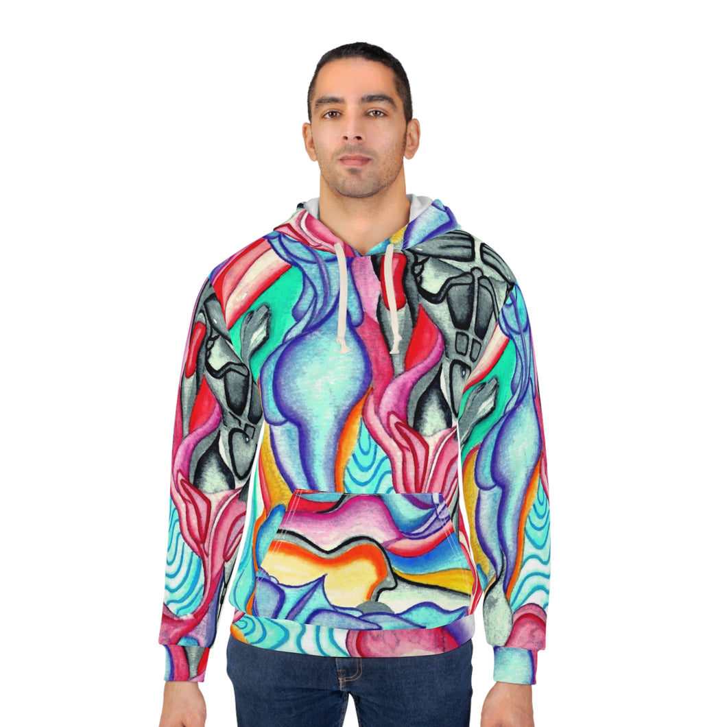 Artistic Unisex Pullover Hoodie - Vibrant Abstract Design for Creative Souls