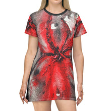 Load image into Gallery viewer, Vibrant Floral T-Shirt Dress - Perfect for Summer Outings &amp; Casual Days