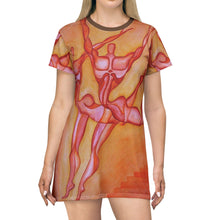 Load image into Gallery viewer, Artistic Dance-Themed T-Shirt Dress for Creative Spirits