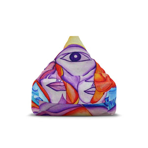 Artistic Bean Bag Chair Cover - Colorful Abstract Design for Cozy Living Spaces