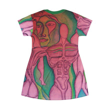 Load image into Gallery viewer, Artistic T-Shirt Dress with Abstract Body Design
