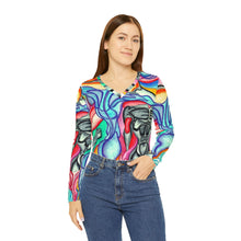 Load image into Gallery viewer, Women's Long Sleeve V-neck Shirt (AOP)