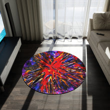 Load image into Gallery viewer, Vibrant Abstract Round Rug - Boho Home Decor