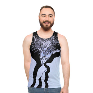 Artistic Unisex Tank Top - Trendy Black and White Design