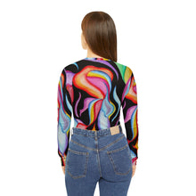 Load image into Gallery viewer, Women's Long Sleeve V-neck Shirt (AOP)