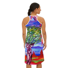 Load image into Gallery viewer, Vibrant Artistic Women's Racerback Dress - Nature-Inspired Design for Summer Outings