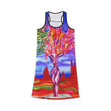 Load image into Gallery viewer, Vibrant Artistic Women's Racerback Dress - Nature-Inspired Design for Summer Outings