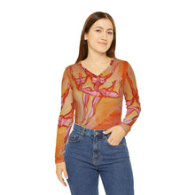 Load image into Gallery viewer, Women's Long Sleeve V-neck Shirt (AOP)