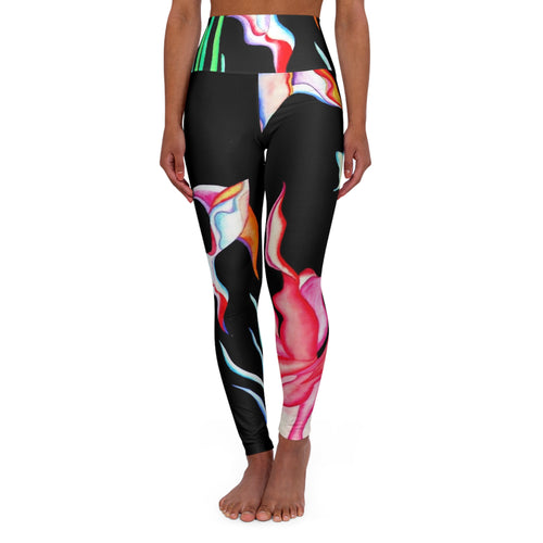Floral High Waisted Yoga Leggings - Colorful Sports Leggings for Fitness & Lifestyle