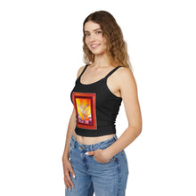Load image into Gallery viewer, Artistic Floral Spaghetti Strap Tank Top - Stylish Summer Wear, Casual Layering, Art Lover Gift, Bohemian Vibe, Unique Design