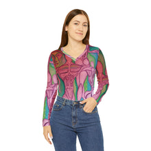 Load image into Gallery viewer, Women's Long Sleeve V-neck Shirt (AOP)