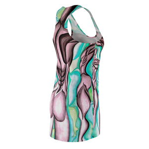 Artistic Women’s Racerback Dress - Bold Abstract Design