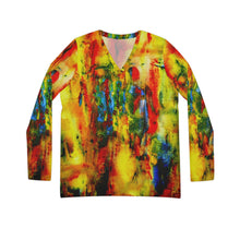 Load image into Gallery viewer, Women's Long Sleeve V-neck Shirt (AOP)