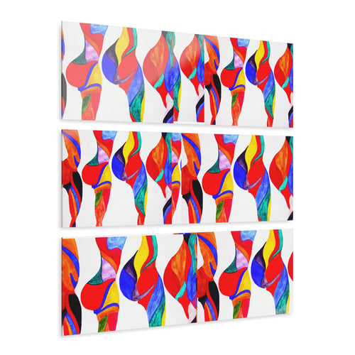Colorful Abstract Acrylic Triptych Prints - Vibrant Wall Art for Modern Decor