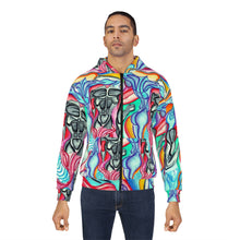 Load image into Gallery viewer, Vibrant Artistic Unisex Zip Hoodie with Abstract Design