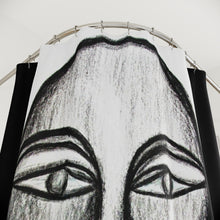 Load image into Gallery viewer, Artistic Black &amp; White Shower Curtain - Abstract Face Design for Modern Bathrooms