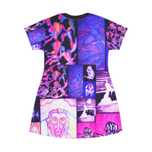Load image into Gallery viewer, Abstract Art T-Shirt Dress - Colorful Graphic Art for Summer Festivals &amp; Casual Wear
