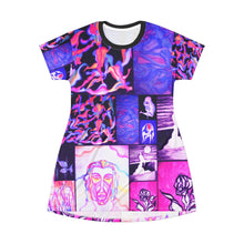 Load image into Gallery viewer, Abstract Art T-Shirt Dress - Colorful Graphic Art for Summer Festivals &amp; Casual Wear