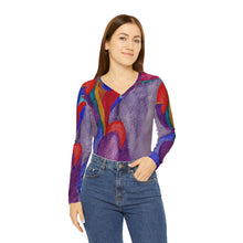 Load image into Gallery viewer, Women's Long Sleeve V-neck Shirt (AOP)