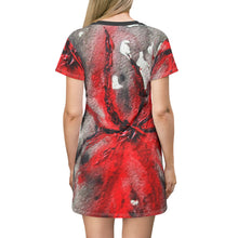 Load image into Gallery viewer, Vibrant Floral T-Shirt Dress - Perfect for Summer Outings &amp; Casual Days