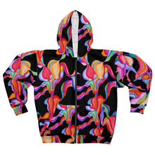 Load image into Gallery viewer, Colorful Floral Unisex Zip Hoodie - Vibrant Art Design for Casual Wear