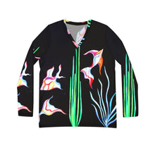 Load image into Gallery viewer, Women's Long Sleeve V-neck Shirt (AOP)