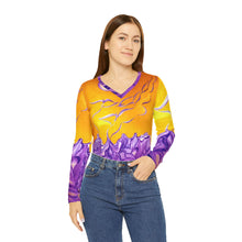 Load image into Gallery viewer, Women's Long Sleeve V-neck Shirt (AOP)