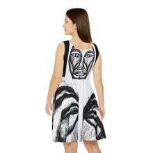 Load image into Gallery viewer, Artistic Women&#39;s Skater Dress with Unique Face Design