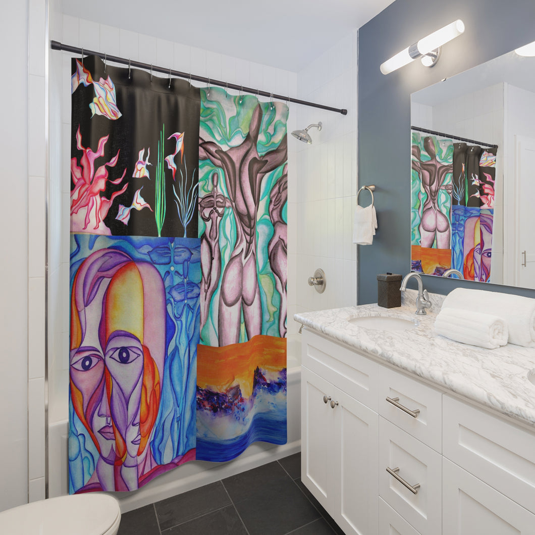 Artistic Abstract Shower Curtain - Vibrant Modern Designs for Bathroom Décor