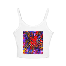 Load image into Gallery viewer, Vibrant Abstract Art Spaghetti Strap Tank Top, Summer Fashion, Colorful Summer Top, Casual Wear, Festival Outfit, Gift for Her