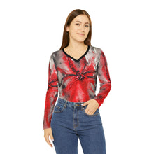 Load image into Gallery viewer, Women's Long Sleeve V-neck Shirt (AOP)
