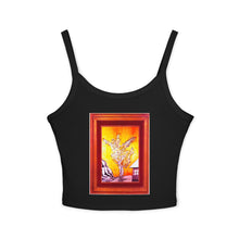 Load image into Gallery viewer, Artistic Floral Spaghetti Strap Tank Top - Stylish Summer Wear, Casual Layering, Art Lover Gift, Bohemian Vibe, Unique Design