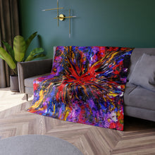 Load image into Gallery viewer, Vibrant Crushed Velvet Blanket - Colorful Artistic Throw for Cozy Moments
