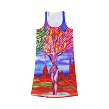 Load image into Gallery viewer, Vibrant Artistic Women's Racerback Dress - Nature-Inspired Design for Summer Outings