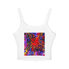 Load image into Gallery viewer, Vibrant Abstract Art Spaghetti Strap Tank Top, Summer Fashion, Colorful Summer Top, Casual Wear, Festival Outfit, Gift for Her