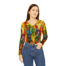 Load image into Gallery viewer, Women's Long Sleeve V-neck Shirt (AOP)