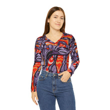 Load image into Gallery viewer, Women's Long Sleeve V-neck Shirt (AOP)
