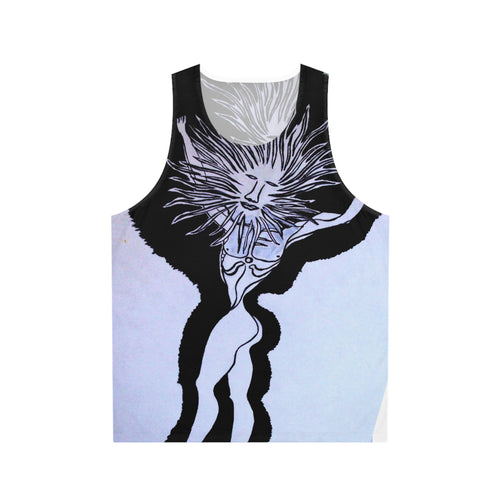 Artistic Unisex Tank Top - Trendy Black and White Design