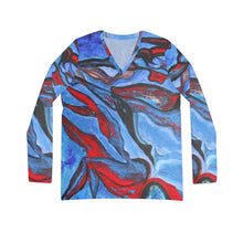 Load image into Gallery viewer, Women's Long Sleeve V-neck Shirt (AOP)