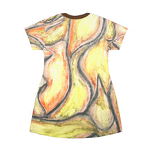 Load image into Gallery viewer, Vibrant Abstract T-Shirt Dress for Bohemian Summer Vibes