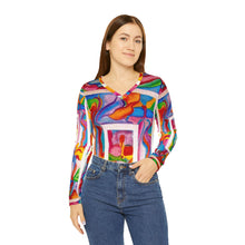 Load image into Gallery viewer, Women's Long Sleeve V-neck Shirt (AOP)
