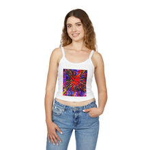 Load image into Gallery viewer, Vibrant Abstract Art Spaghetti Strap Tank Top, Summer Fashion, Colorful Summer Top, Casual Wear, Festival Outfit, Gift for Her