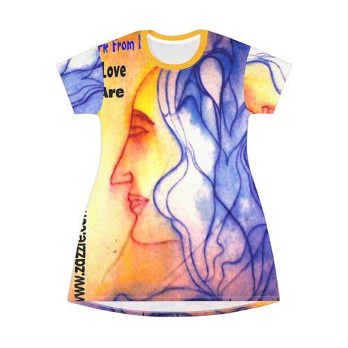 Bohemian T-Shirt Dress with Abstract Art - Unique & Stylish for Casual Wear