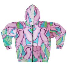 Load image into Gallery viewer, Artistic Unisex Zip Hoodie - Colorful Abstract Design